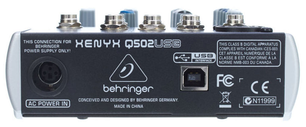 behringer xenyx q502usb connections