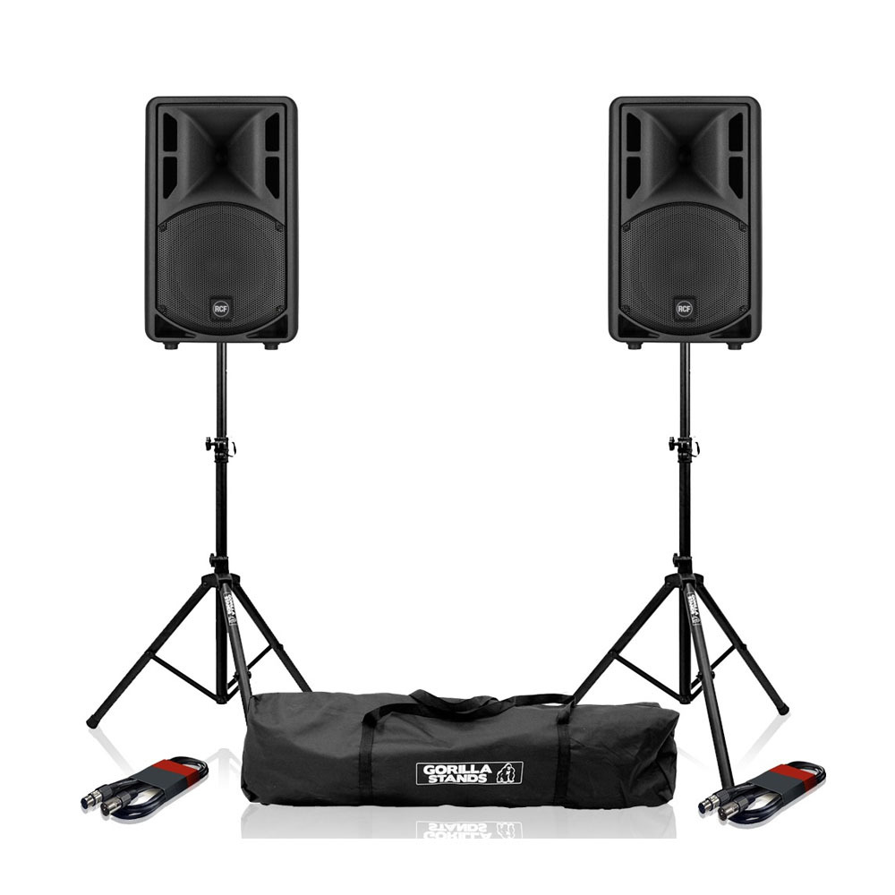 2x RCF Art 310-A MK4 Speaker with Stands & Cables | getinthemix.com
