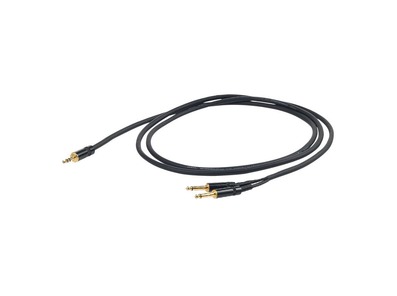 Proel 3.5mm Stereo Jack to 2x 6.3mm Mono Jack Cable