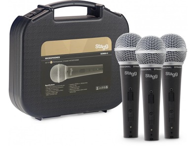 Stagg SDM50 Set of 3 Dynamic Handheld Vocal Microphone