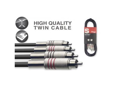 Stagg 2x RCA Phono To 2x RCA Phono Twin Cable 6m