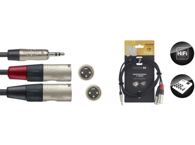 Stagg Professional Stereo Mini 3.5mm Jack - Twin Male XLR Cable