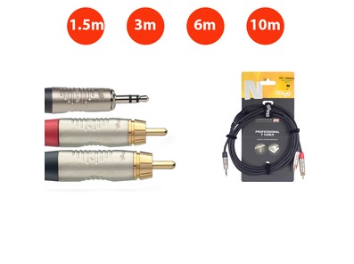 Stagg Professional Stereo Mini 3.5mm Jack to 2x RCA Lead