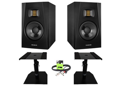 Adam Audio T5V with GSM-50 Stands & Cable Package
