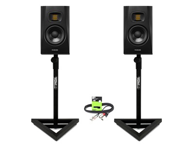 Adam Audio T5V with GSM-100 Stands & Cable Package