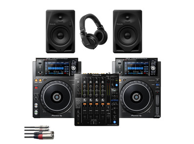 Pioneer DJM-750MK2 + XDJ-1000MK2 + DM-50D w/ Headphones + Cable