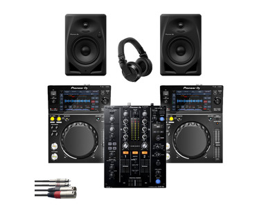Pioneer DJM-450 + XDJ-700 + DM-50D w/ Headphones + Cable
