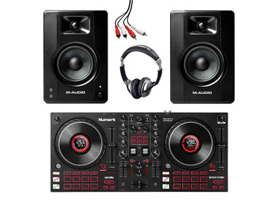 Numark Mixtrack Platinum FX + M-Audio BX3 (Pair) w/ Headphones + Cable