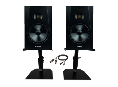 Adam Audio T8V 8" Studio Monitors with Desktop Stands & Leads