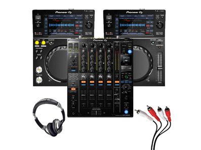 Pioneer XDJ-700 (Pair) + DJM-900 NXS2 w/ Headphones + Cable
