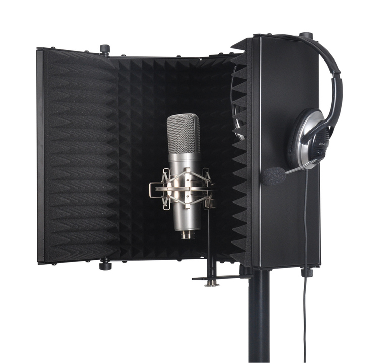 SoundLab Studio Microphone Reflexion Screen Black