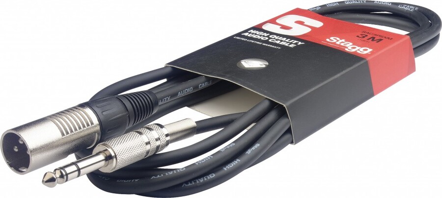 Stagg Male XLR To Stereo Jack Balanced Lead