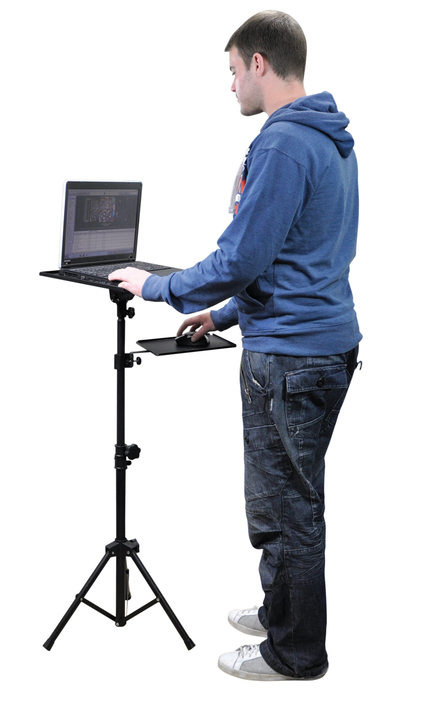 Adjustable Tripod Laptop / Projector Stand with Mouse Shelf