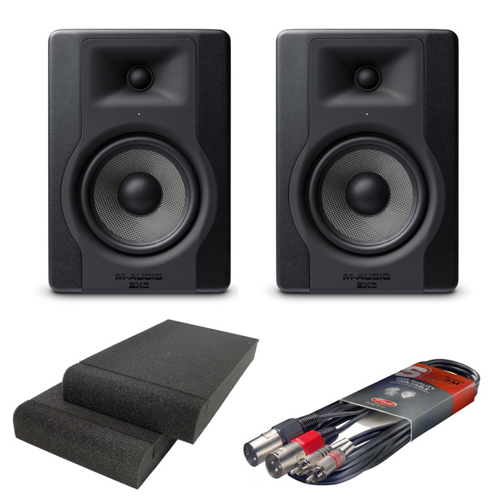 M-Audio BX5 D3 Monitors with Isolation Pads & Cable