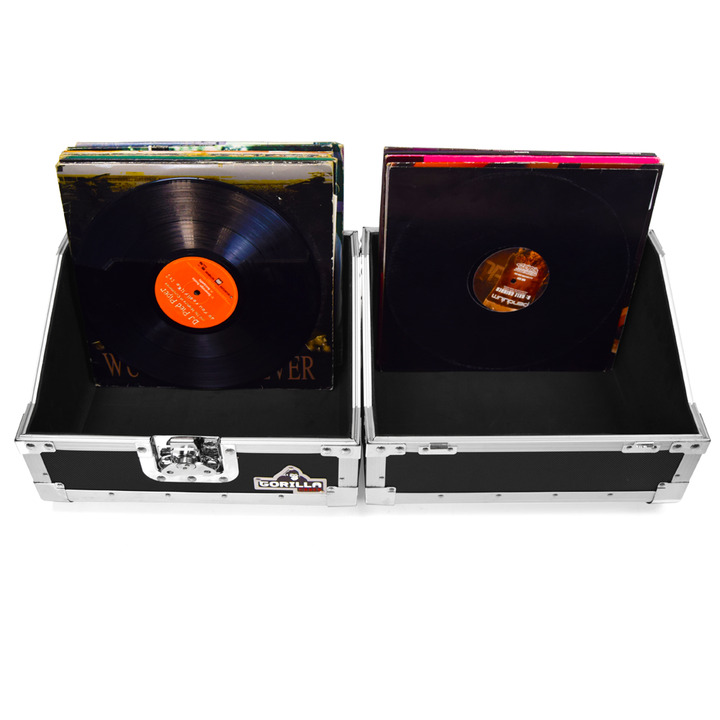 Gorilla DJ 80x 12" Vinyl Record Storage Case Box 50/50 (Black)