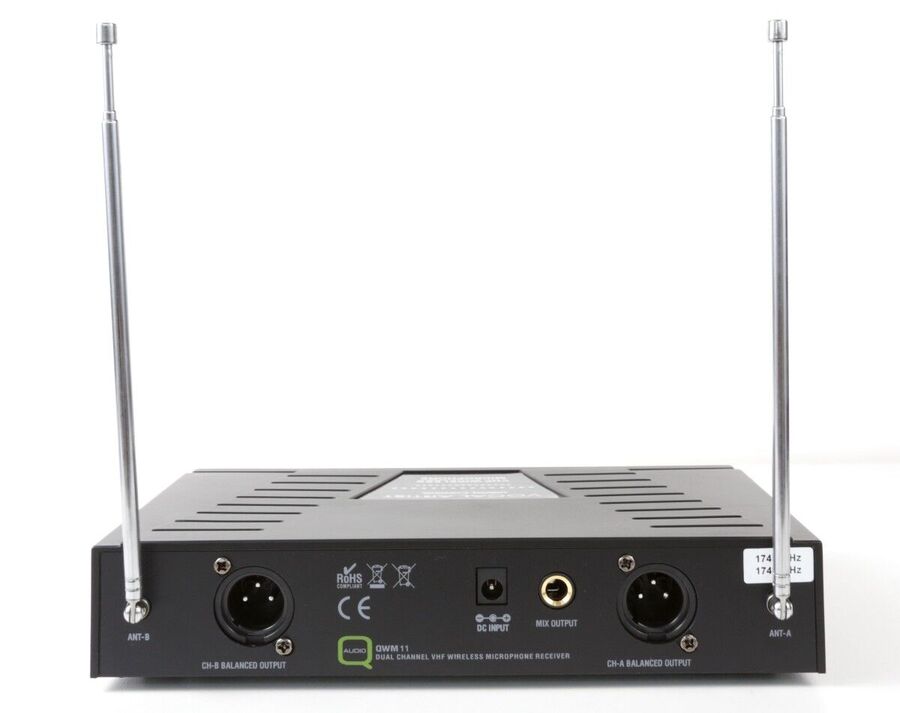 Q-Audio QWM 11 Twin Channel Dual Wireless Mic System