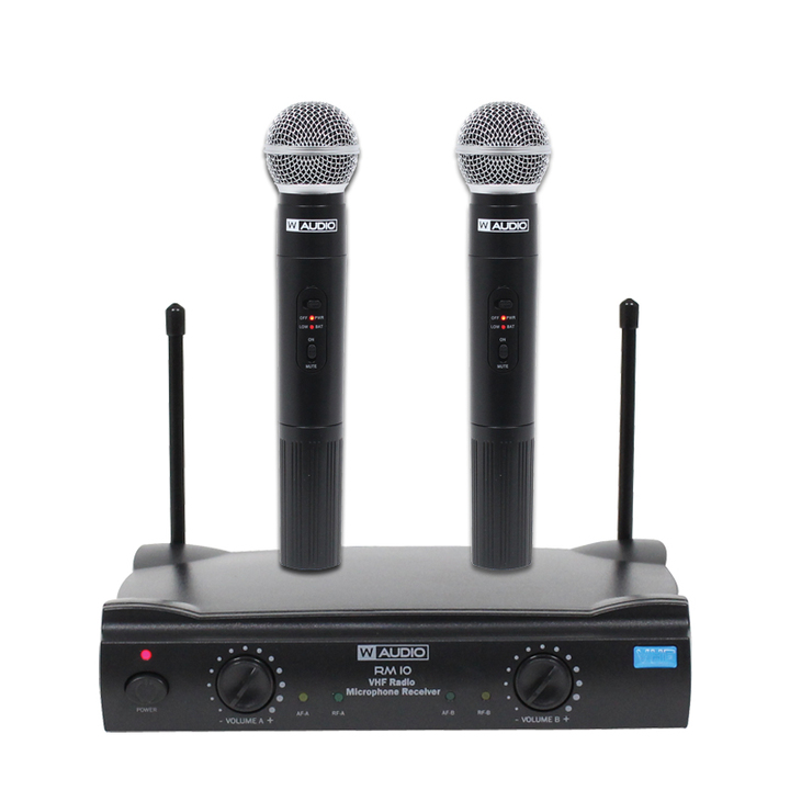 W Audio RM 10 Twin Handheld VHF Radio Microphone System