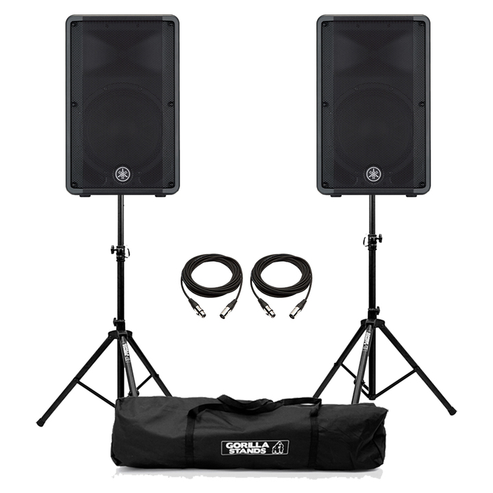 Yamaha DBR12 Speaker (Pair) with Stands & Cables Package
