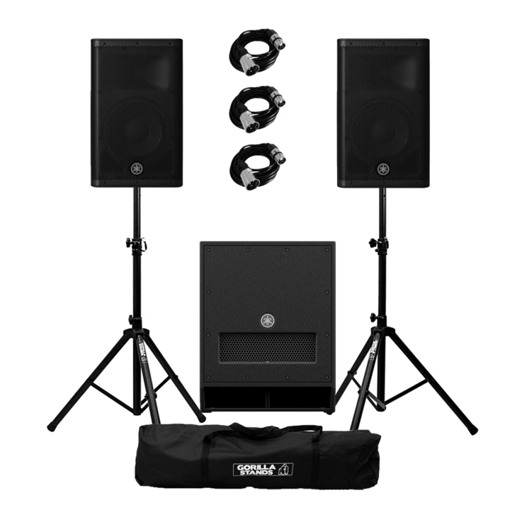 Yamaha DXR10 (Pair) with DXS12 mk 2 with Stands and Cables