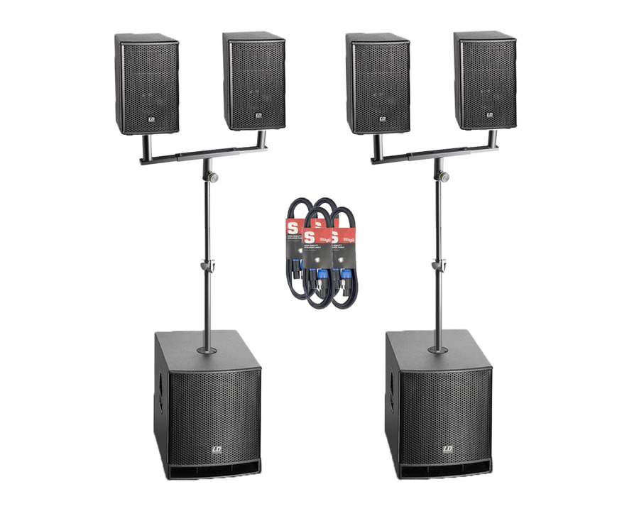 LD Systems Dave 12 G3 (x2) w/ Poles, T-Bars + Cables