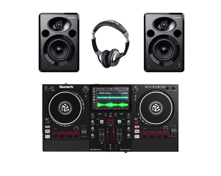 Numark Mixstream Pro w/ Alesis Elevate 5 MKII + Headphones