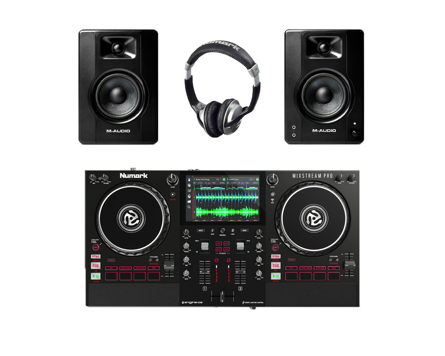 Numark Mixstream Pro Controller + M-Audio BX4 + Headphones