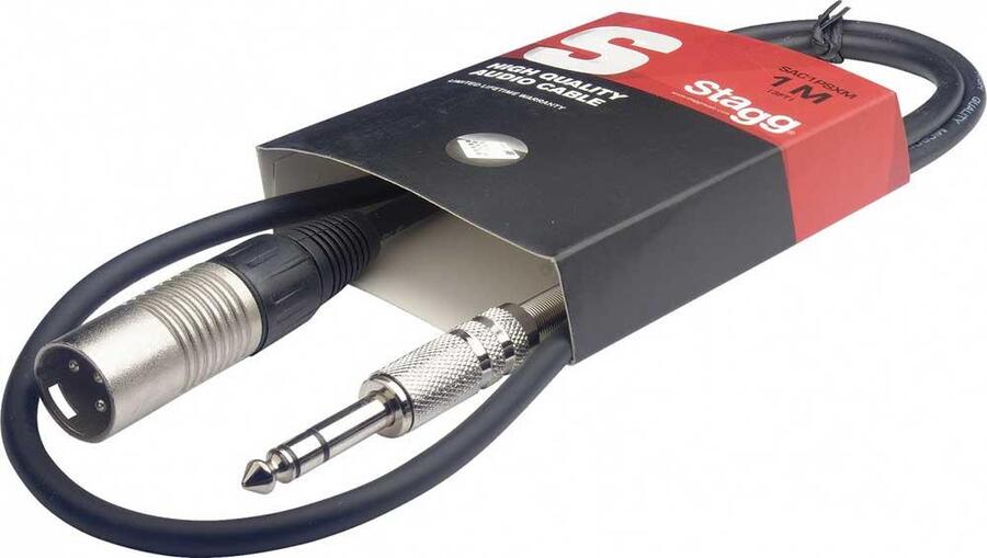 Stagg Stereo Jack to Male XLR Cable 