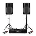 2x RCF Art 735-A MK4 PA Speaker with Stands & Cables