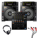 Pioneer CDJ-850 (Pair) + DJM-900 NXS2 w/ Headphones + Cable