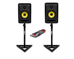 KRK RP5 Classic (Pair) w/ GSM-100 Stands + Cable