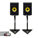 KRK RP8 Classic (Pair) w/ GSM-100 Stands + Cable