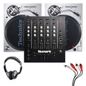 Technics SL1200MK7 (Pair) + M6 USB Mixer w/ Headphones + Cable
