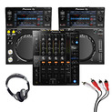Pioneer XDJ-700 (Pair) + DJM-750 MK2 w/ Headphones + Cable